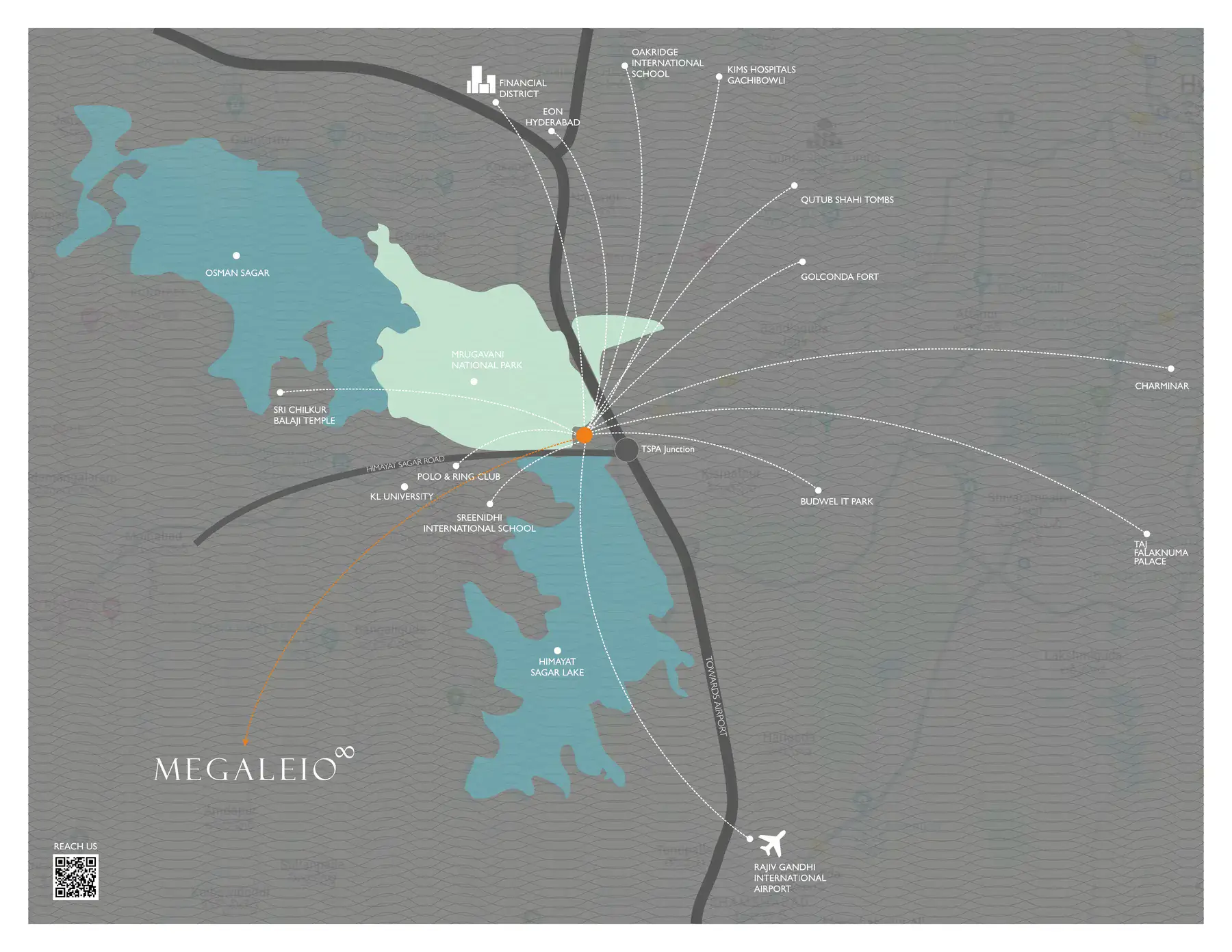 Megaleio location map showing TSPA Junction and surrounding landmarks