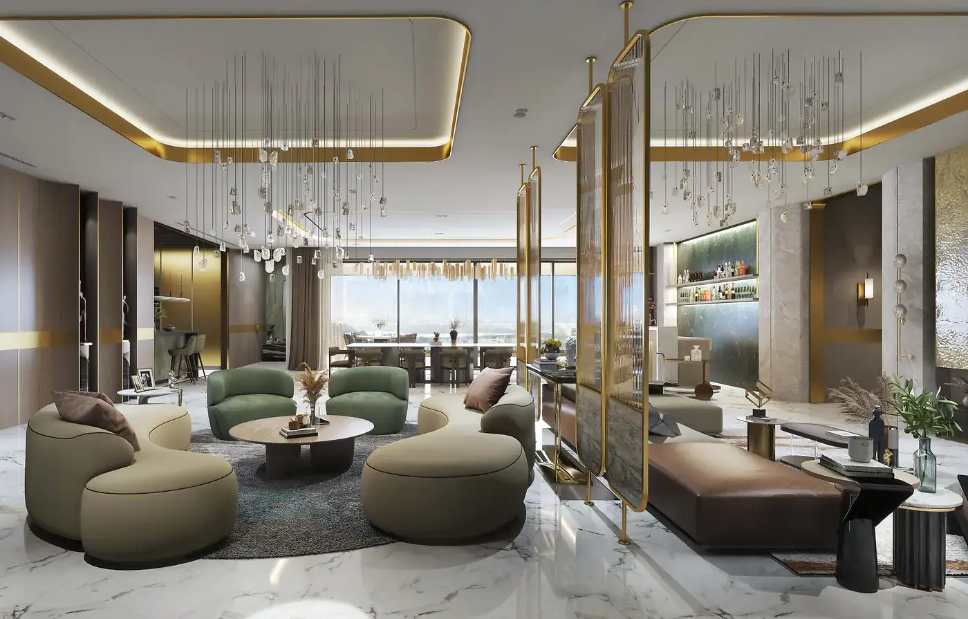 Artist's impression of a private residence lounge