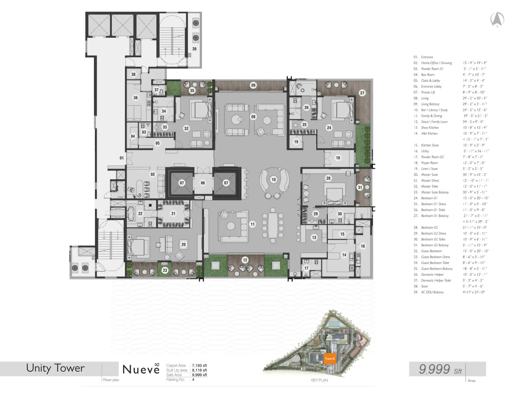 Nueve 9,999 sq. ft. floor plan